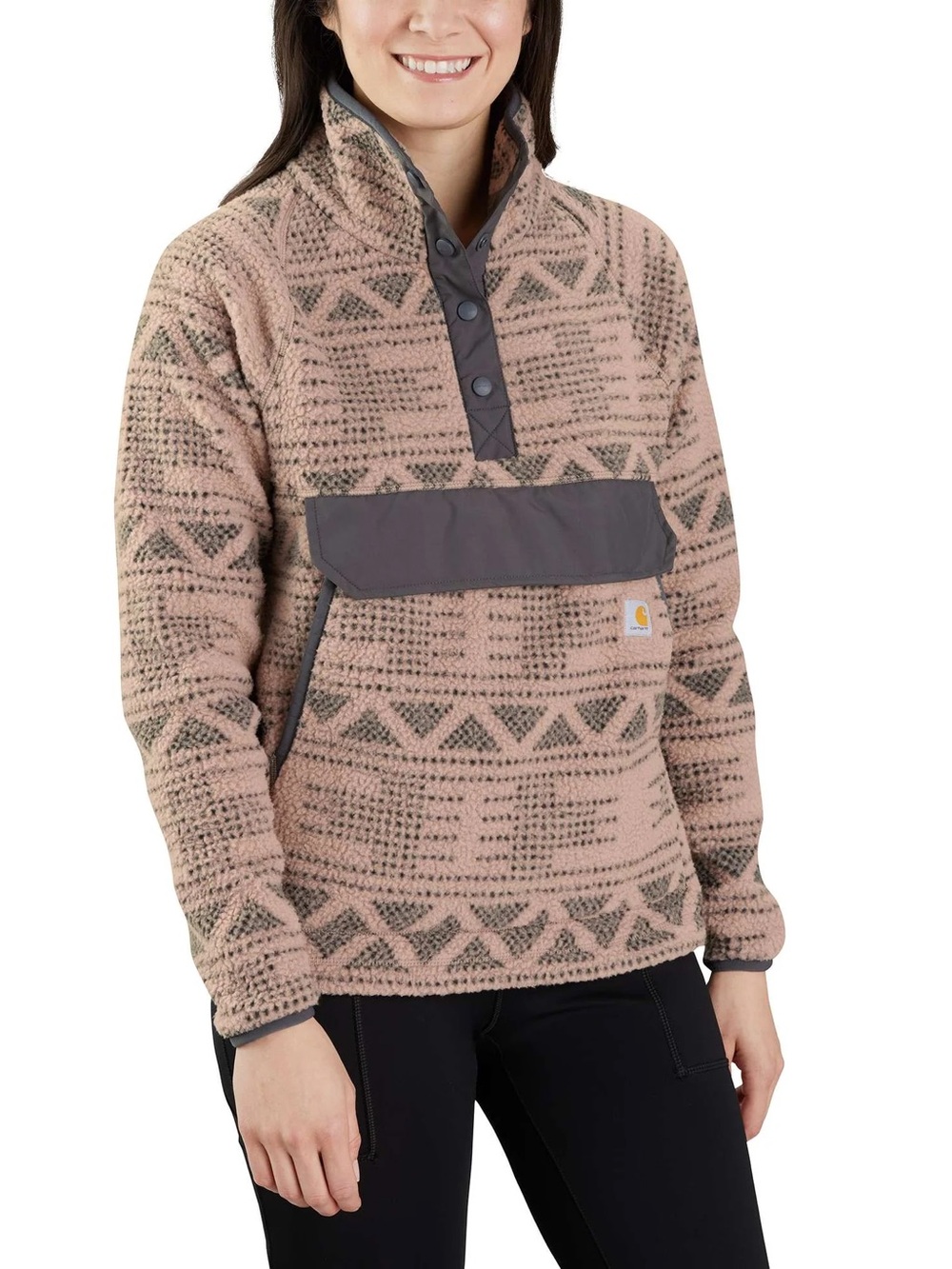 Carhartt women's Warm Taupe Geo Aztec fleece